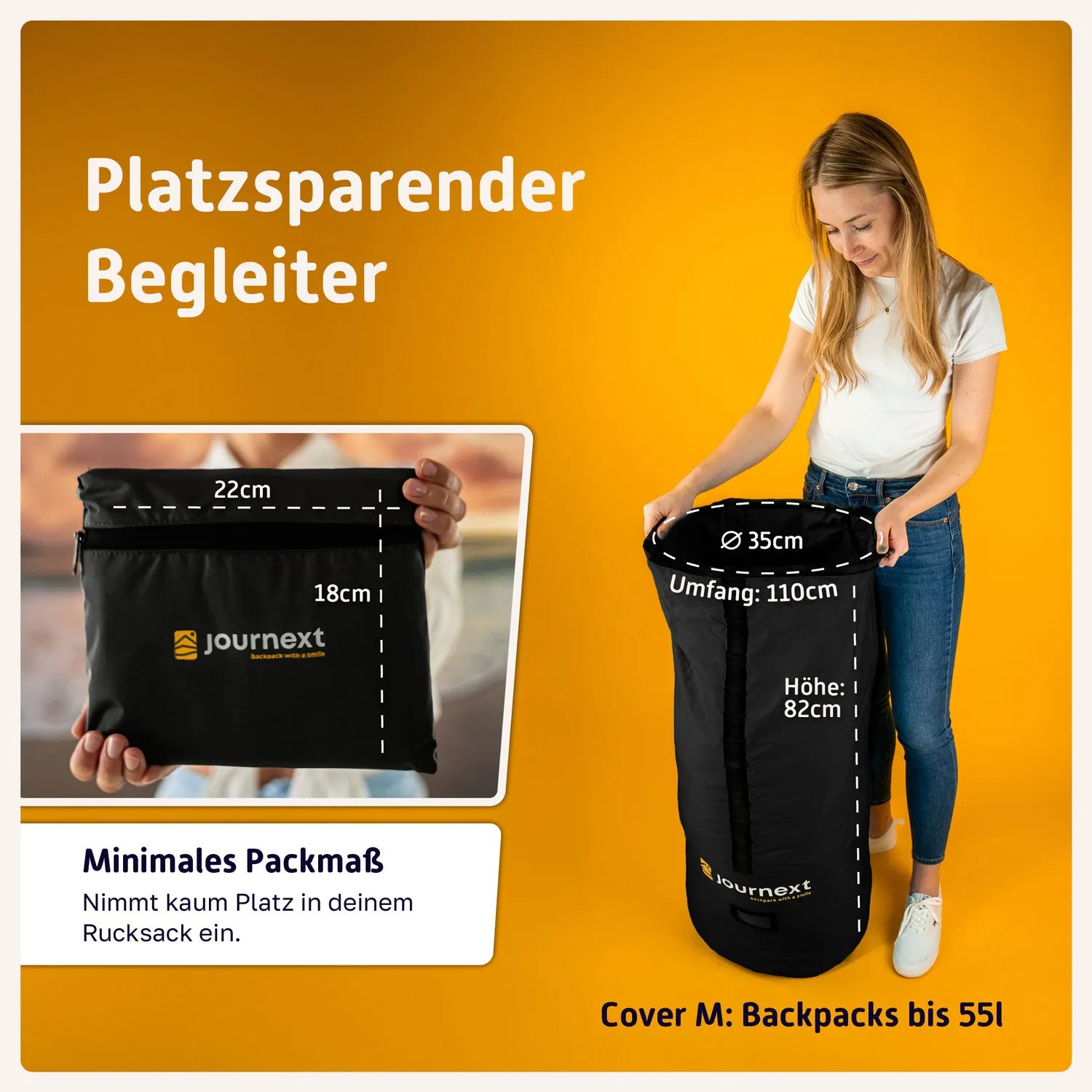 2 in 1 Rucksack Schutzhülle & Regenschutz