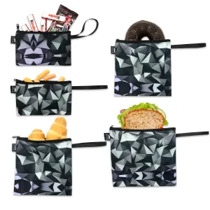 5 Dual Layer Lunch Baggies - (Black Mosaic)