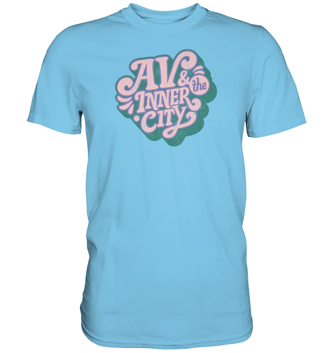 AV & the Inner City / Green and Pink Logo - Premium Shirt