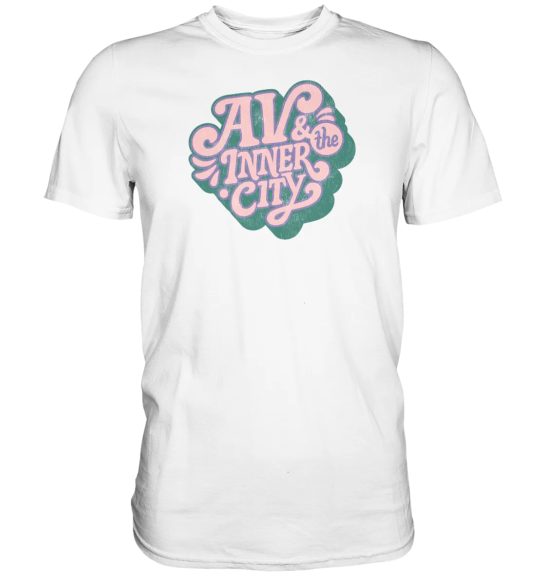 AV & the Inner City / Green and Pink Logo - Premium Shirt