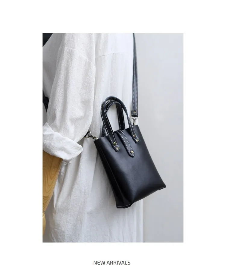 Brown LEATHER Small Cute HandBag WOMEN SHOULDER BAG Small Crossbody Purse FOR WOMEN