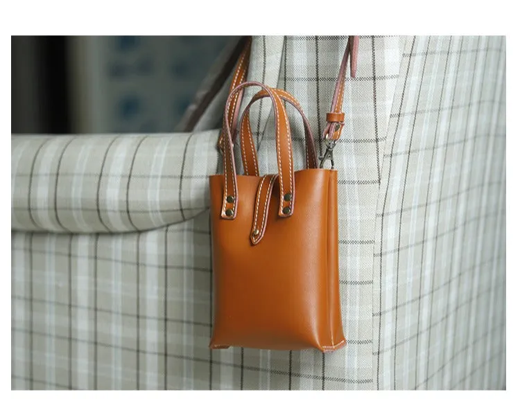 Brown LEATHER Small Cute HandBag WOMEN SHOULDER BAG Small Crossbody Purse FOR WOMEN