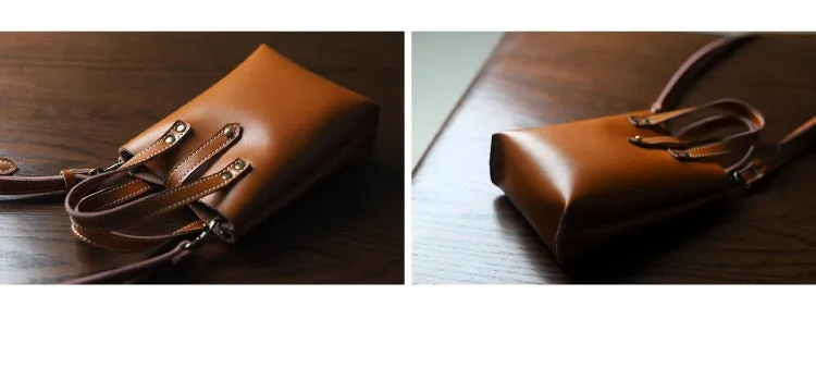 Brown LEATHER Small Cute HandBag WOMEN SHOULDER BAG Small Crossbody Purse FOR WOMEN