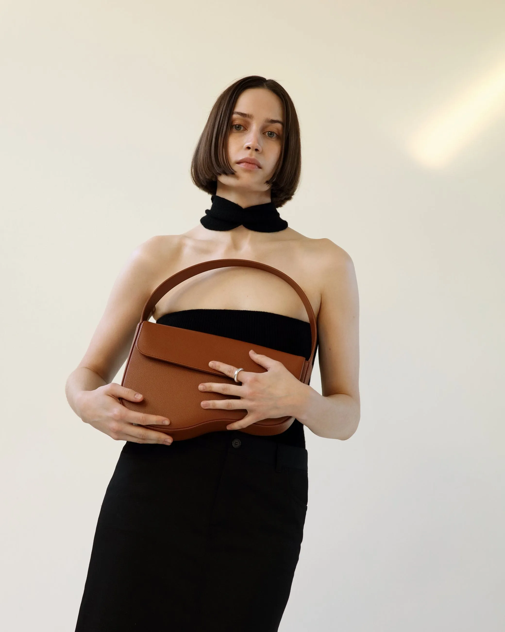 Clover MIRUM® Vegan Leather Saddle Bag | Walnut