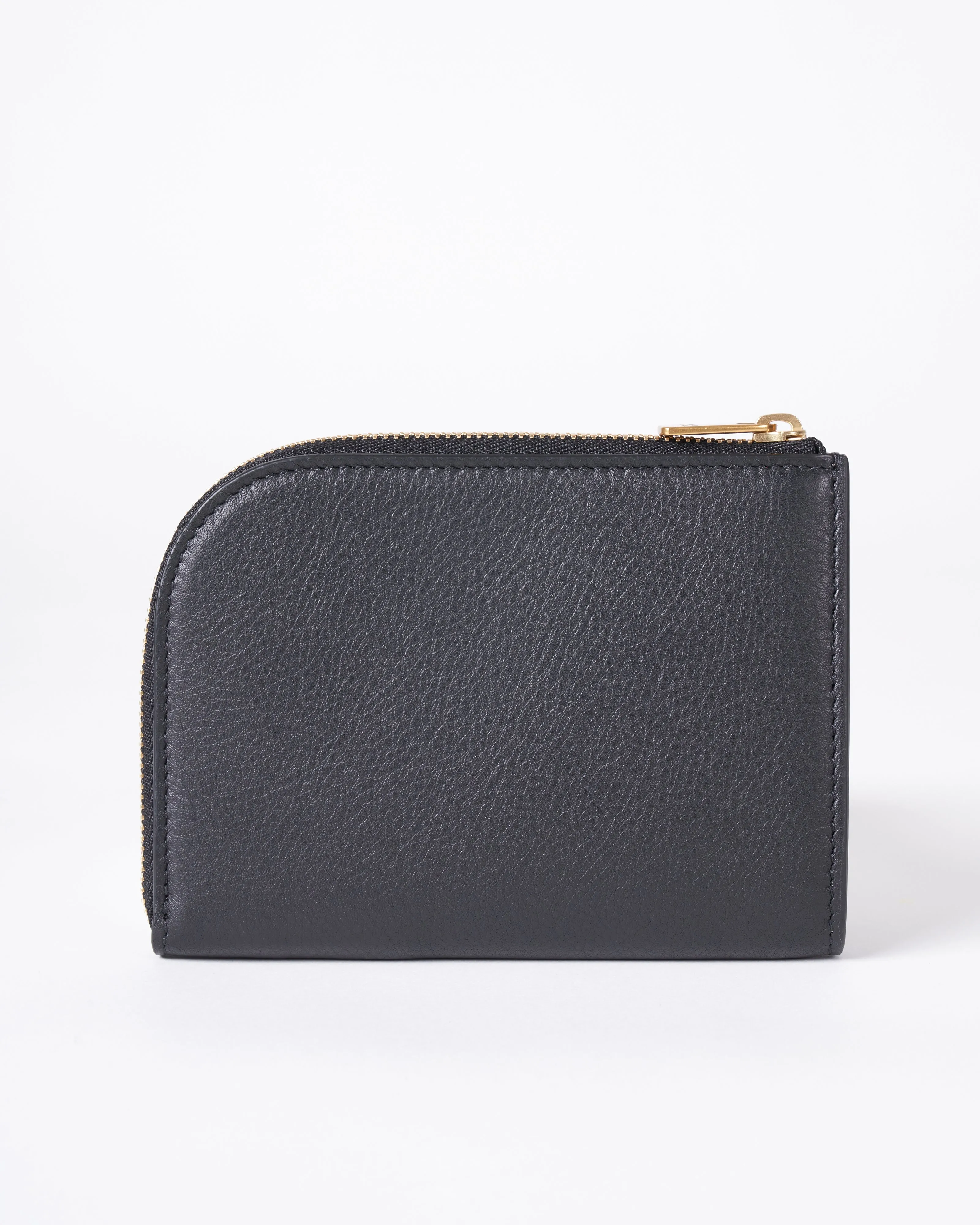 compact zip wallet - black