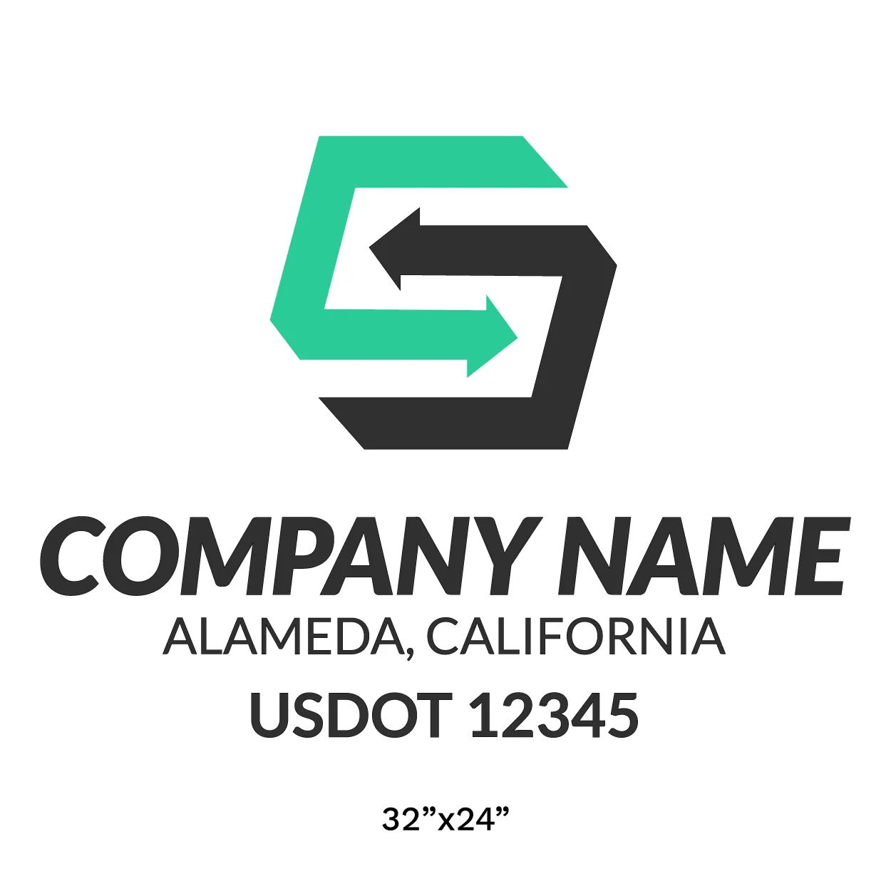 Company Name Truck Door Decal (USDOT), 2 Pack