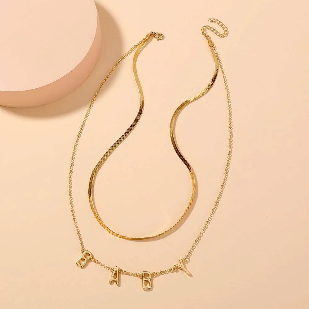 Customized Letter Double Layer Necklace