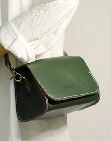 Cute Coffee LEATHER Small Side Bag Handmade WOMEN Crossbody BAG Phone Purse FOR WOMEN