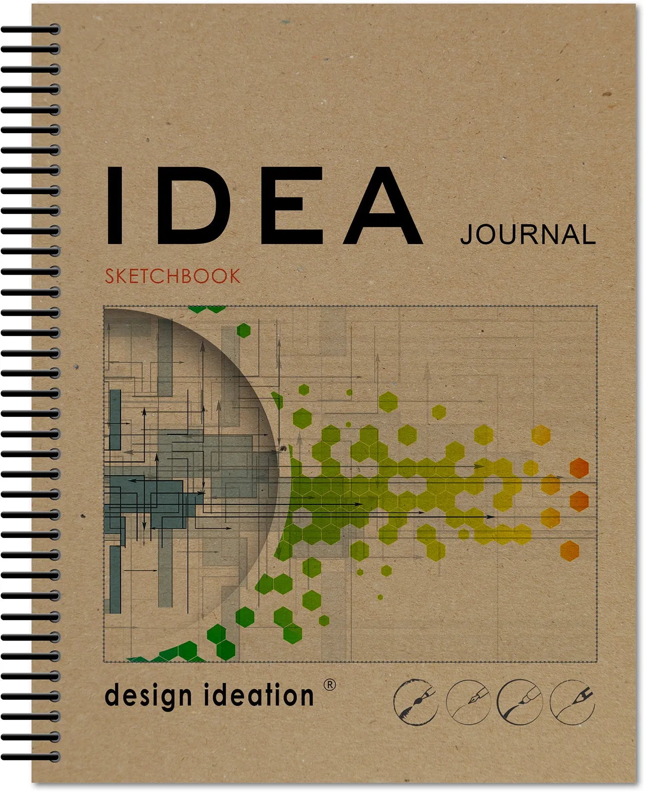 Design Ideation IDEA Journal Sketchbook. Spiral Bound. Journal Style. Multi-Media. (8.5" x 11") SB-2550-LS