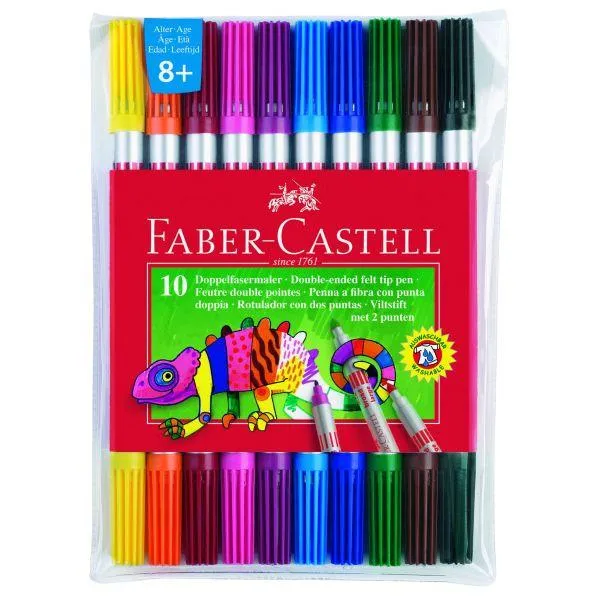 Faber-Castell - Double Fibre Tip Pens - Wallet of 10