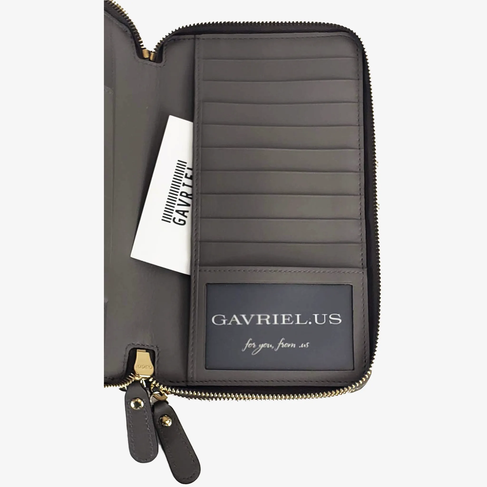 Gucci Microguccissma Double Zip Travel Wallet Bag in Gray
