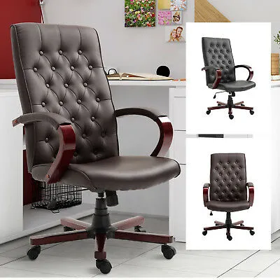 High Back Executive Office Chair PU Leather Ergonomic Computer Desk Task Seat