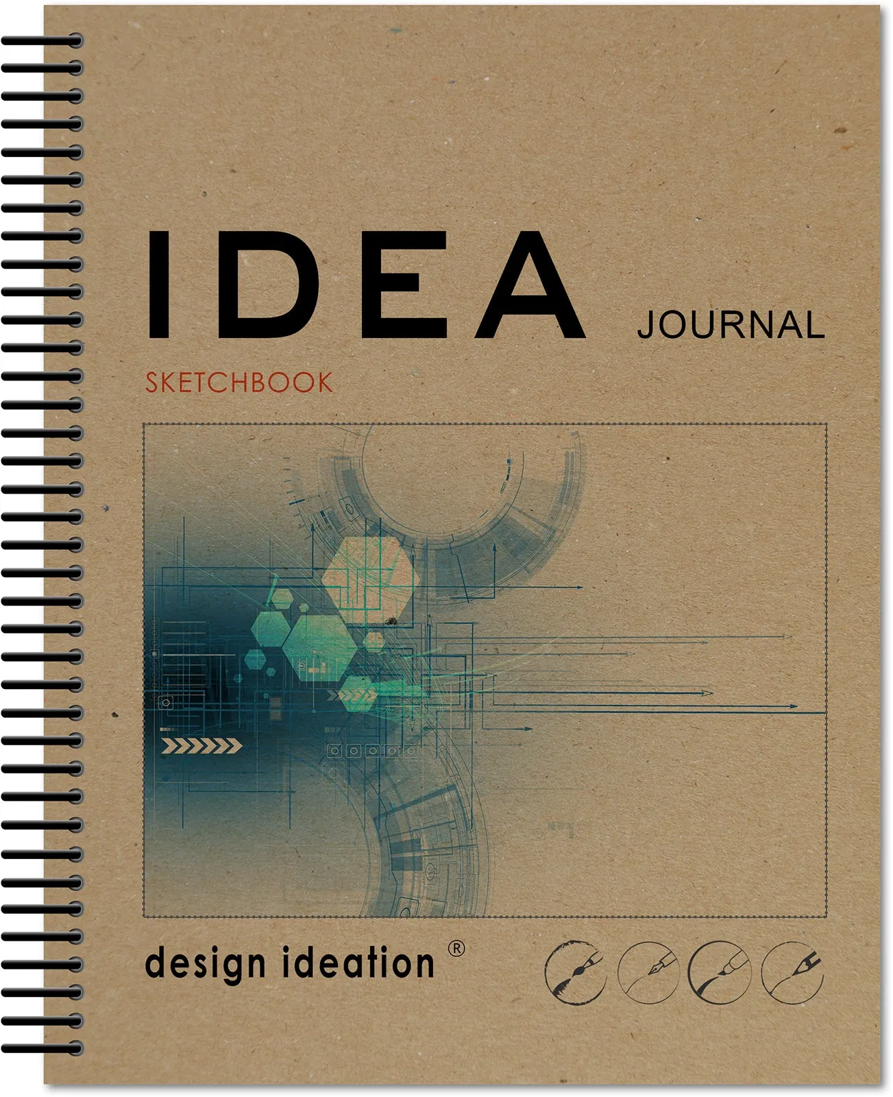 IDEA Journal Sketchbook. Spiral Bound. Journal Style. Multi-Media. (8.5" x 11") SB-50100-LS