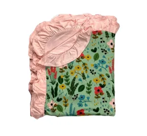 Kozi & Co Le Jardin Ruffle Double Layer Blanket