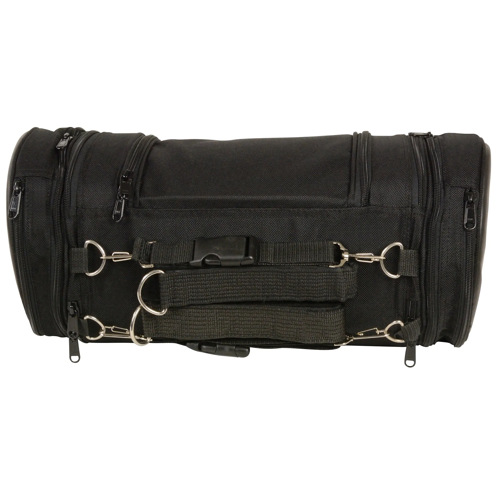 Large Triple Zipper Pocketed Roll Top Bag (19X8.5X8.5)