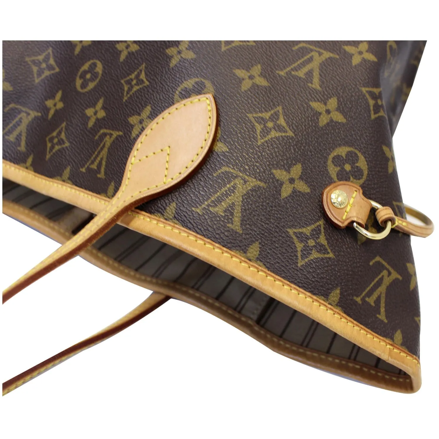 LOUIS VUITTON Neverfull MM Monogram Canvas Tote Shoulder Bag Brown