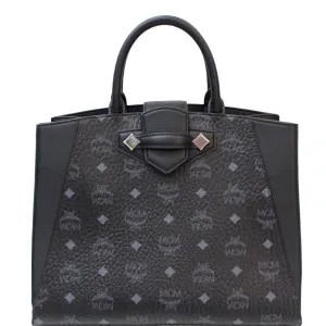 MCM Essential Visetos Coated Canvas Tote Bag Black