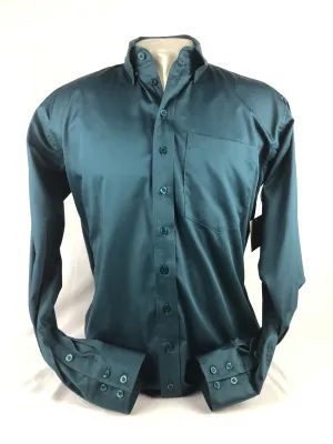 Men's CR Western Pro Teal Cotton Sateen