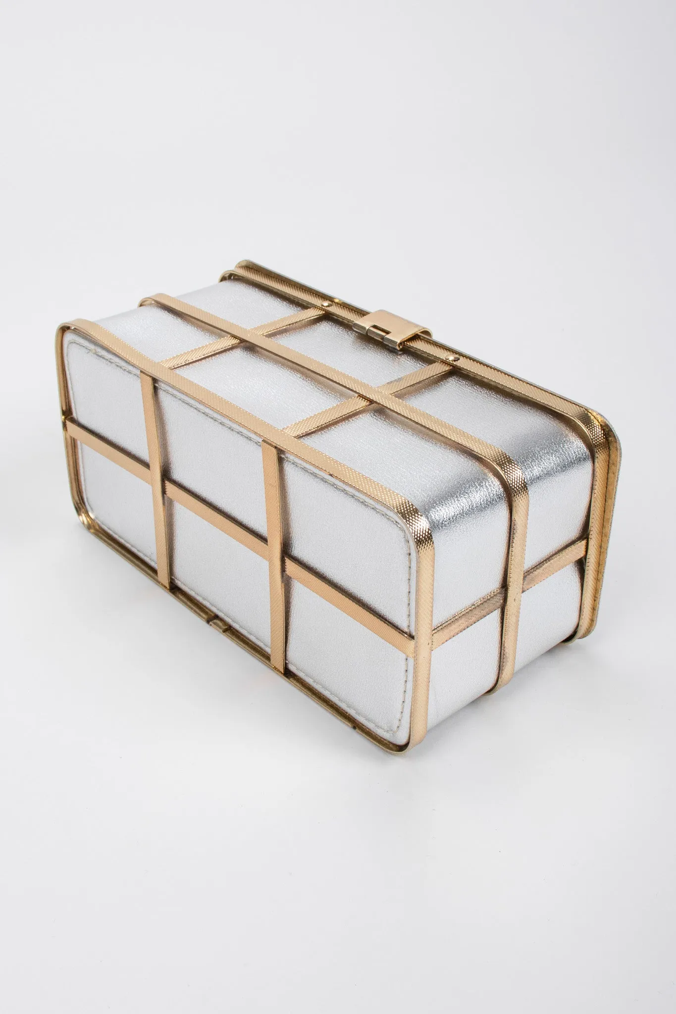 Metallic Cage Box Bag