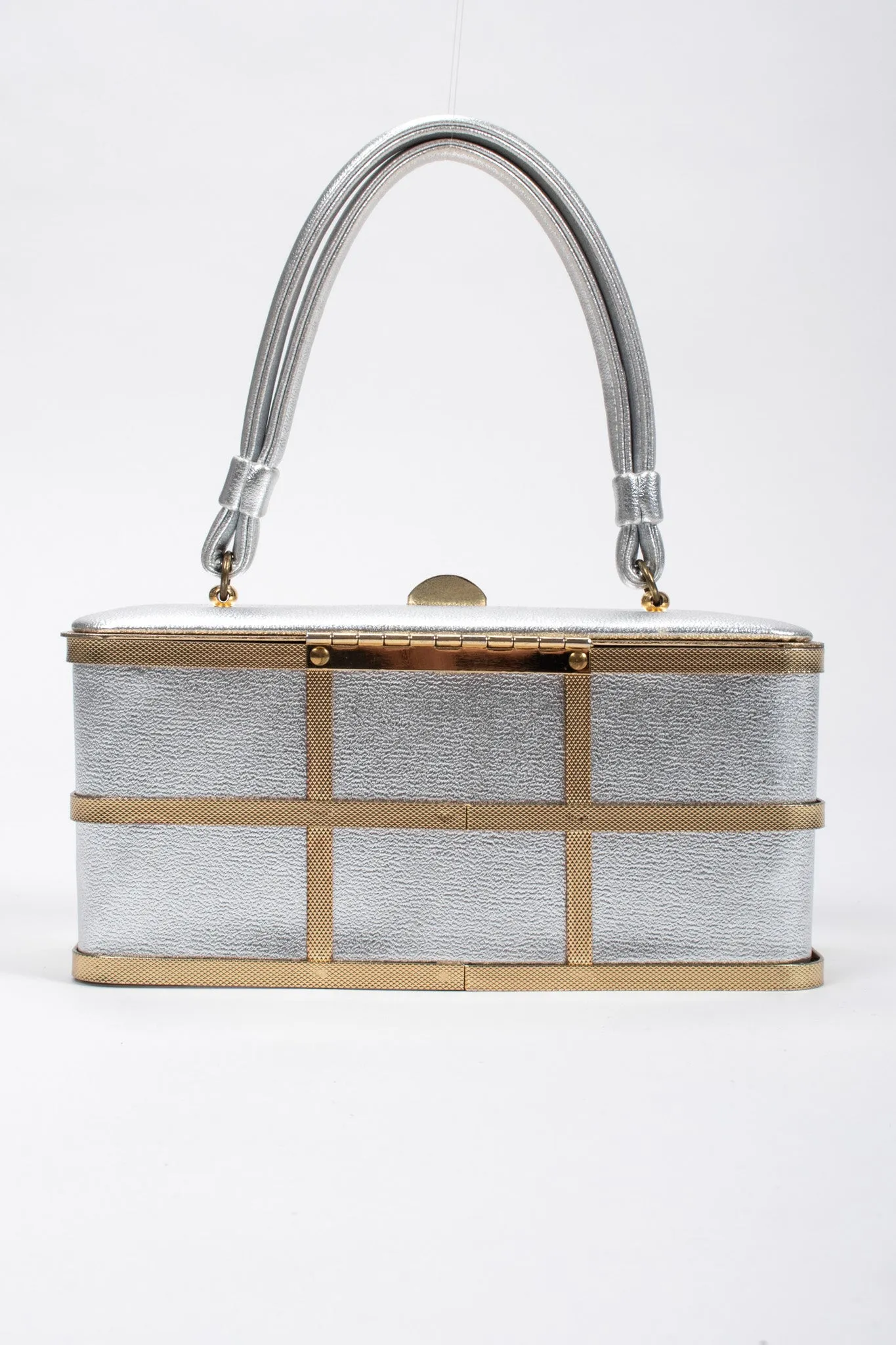 Metallic Cage Box Bag