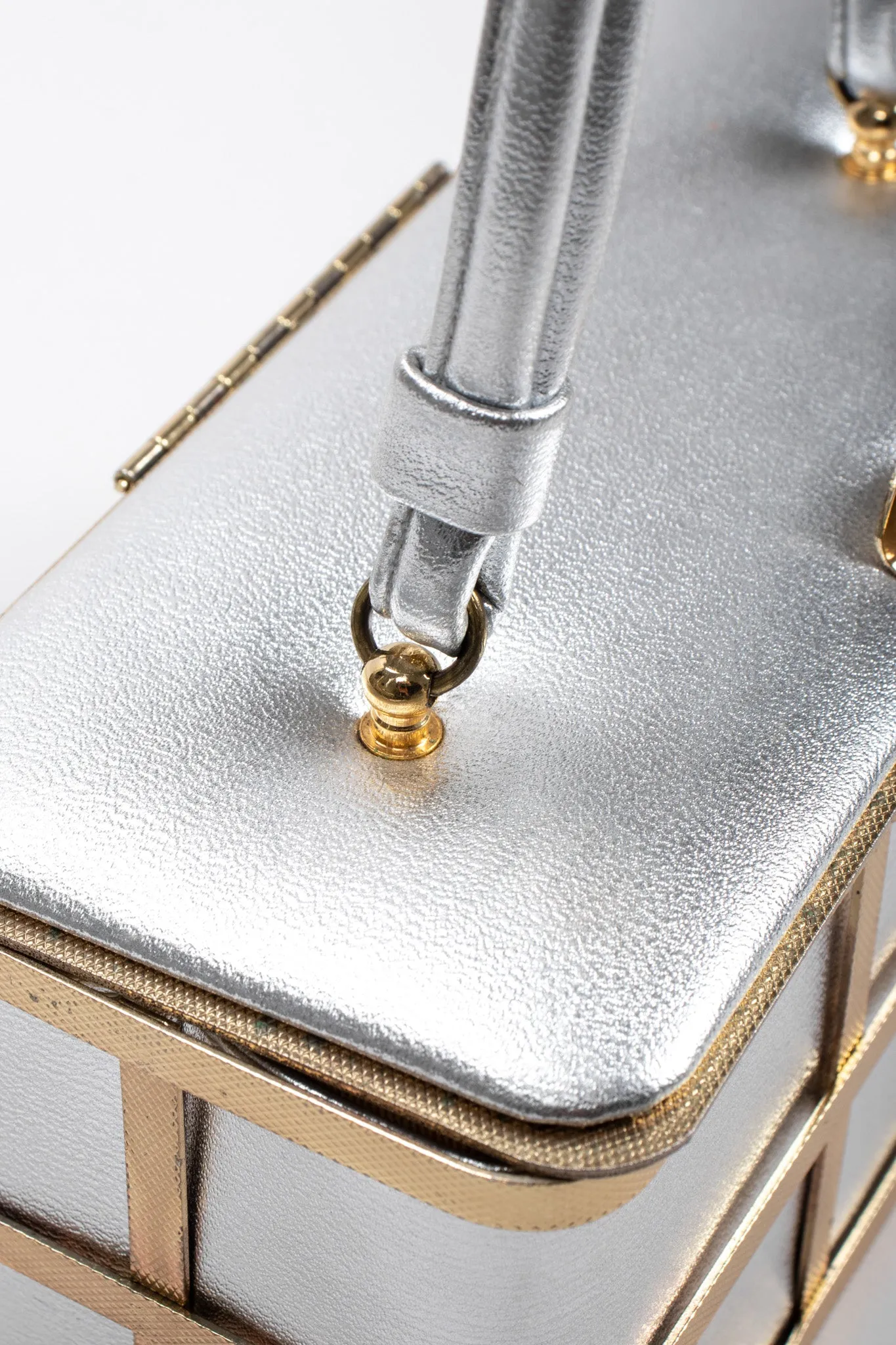 Metallic Cage Box Bag