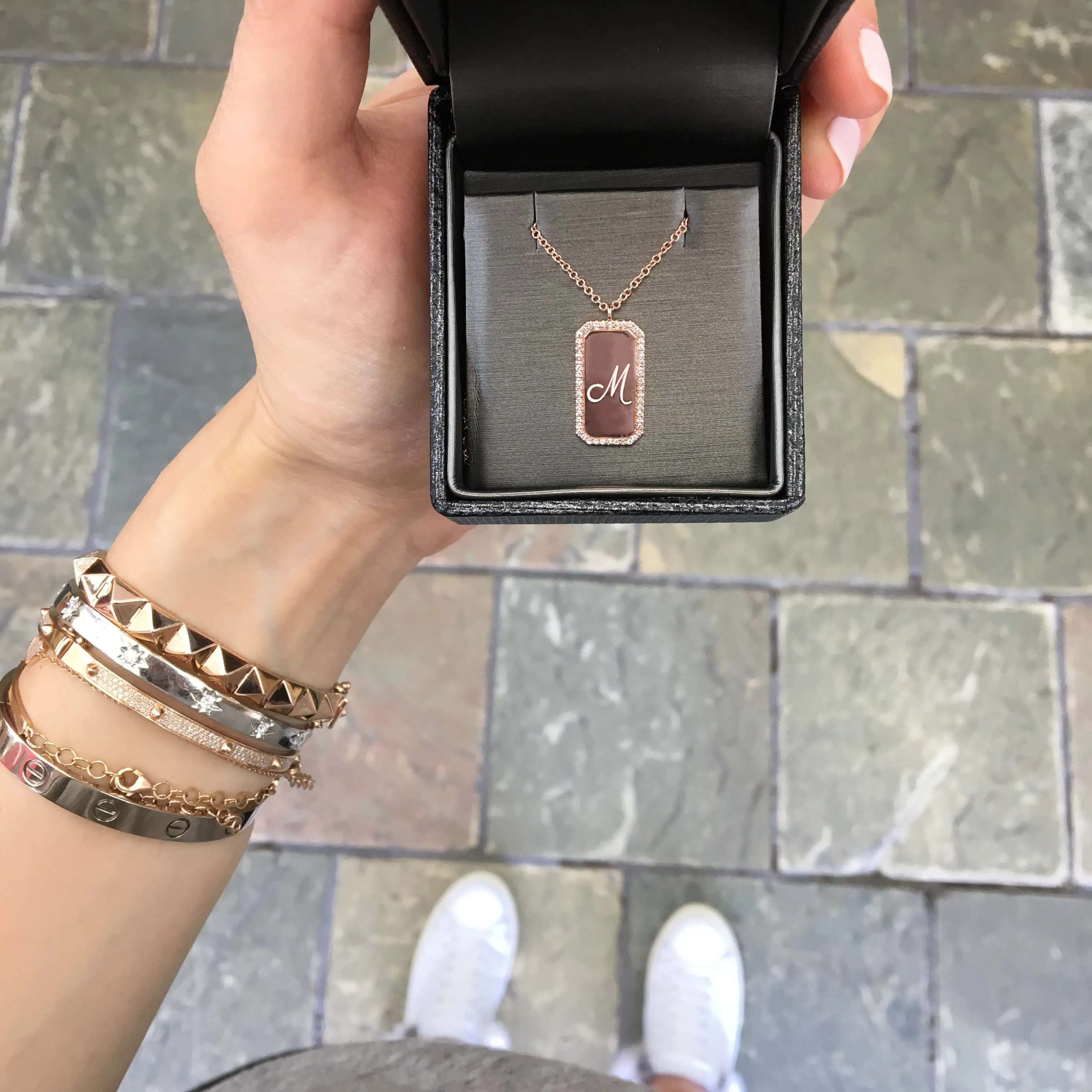 Mini Dog Tag Initial Necklace
