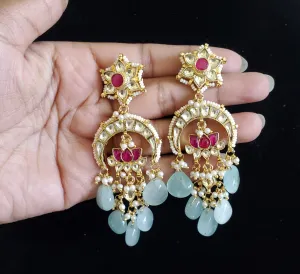 Pachi Kundan Lotus Earrings