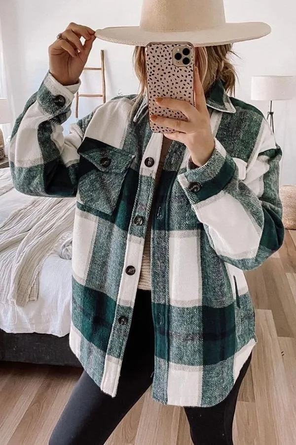 Plaid Pocketed Shacket