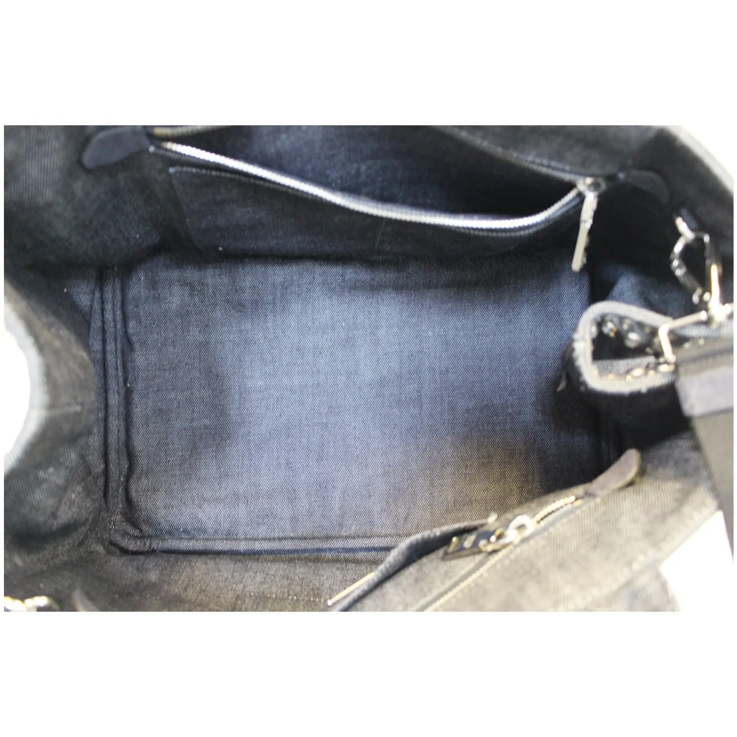 PRADA Canapa Jeweled 2way Tote Bag Denim - Last Call