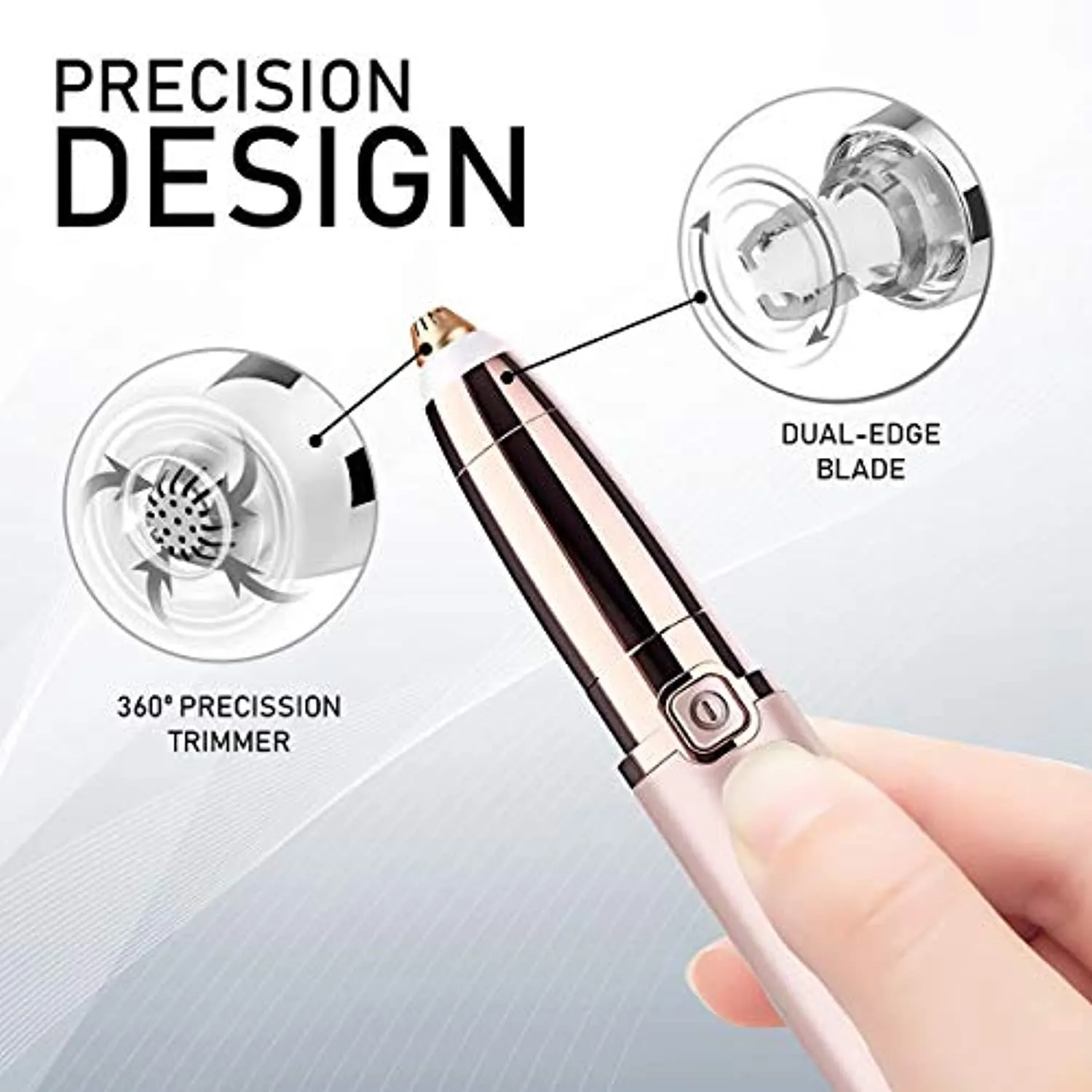 Rechargeable Eyebrow Hair Remover Painless-Precision Eyebrow Trimmer Eyebrow Razor Tool For Face Lips Nose Facial Hair Removal for Men Women Reazeal