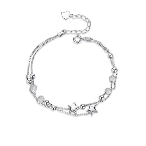 S925 Silver Double Layer Star Bracelet
