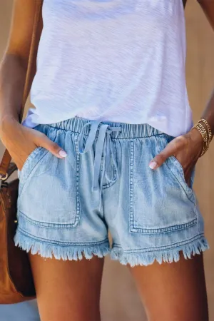 Saddleback Pocketed Frayed Tencel Shorts (2 Colors)
