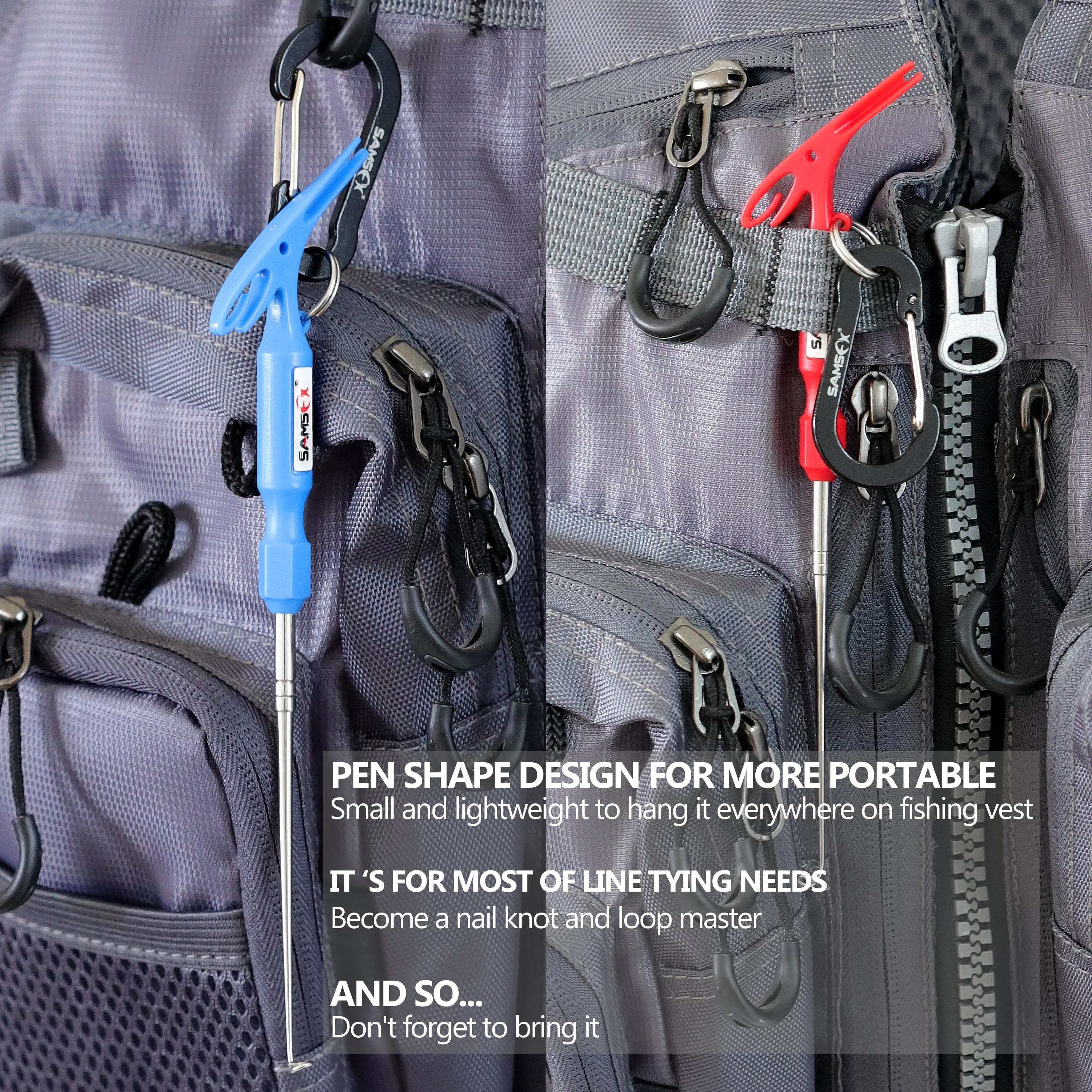 SAMSFX Fishing Loop Tyer and Quick Knot Tool Fishing Hook Remover Tools