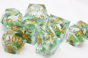 Sharp Edge Liquid Core RPG Dice Set - Mint Green