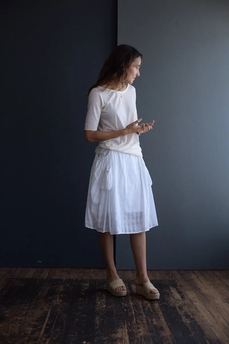 Skirt Double Layer Cotton in White