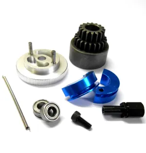 TD10097 1/10 RC Alloy 2 Shoe 16-21T Clutch Kit Silver Flywheel Blue Shoe Bearing