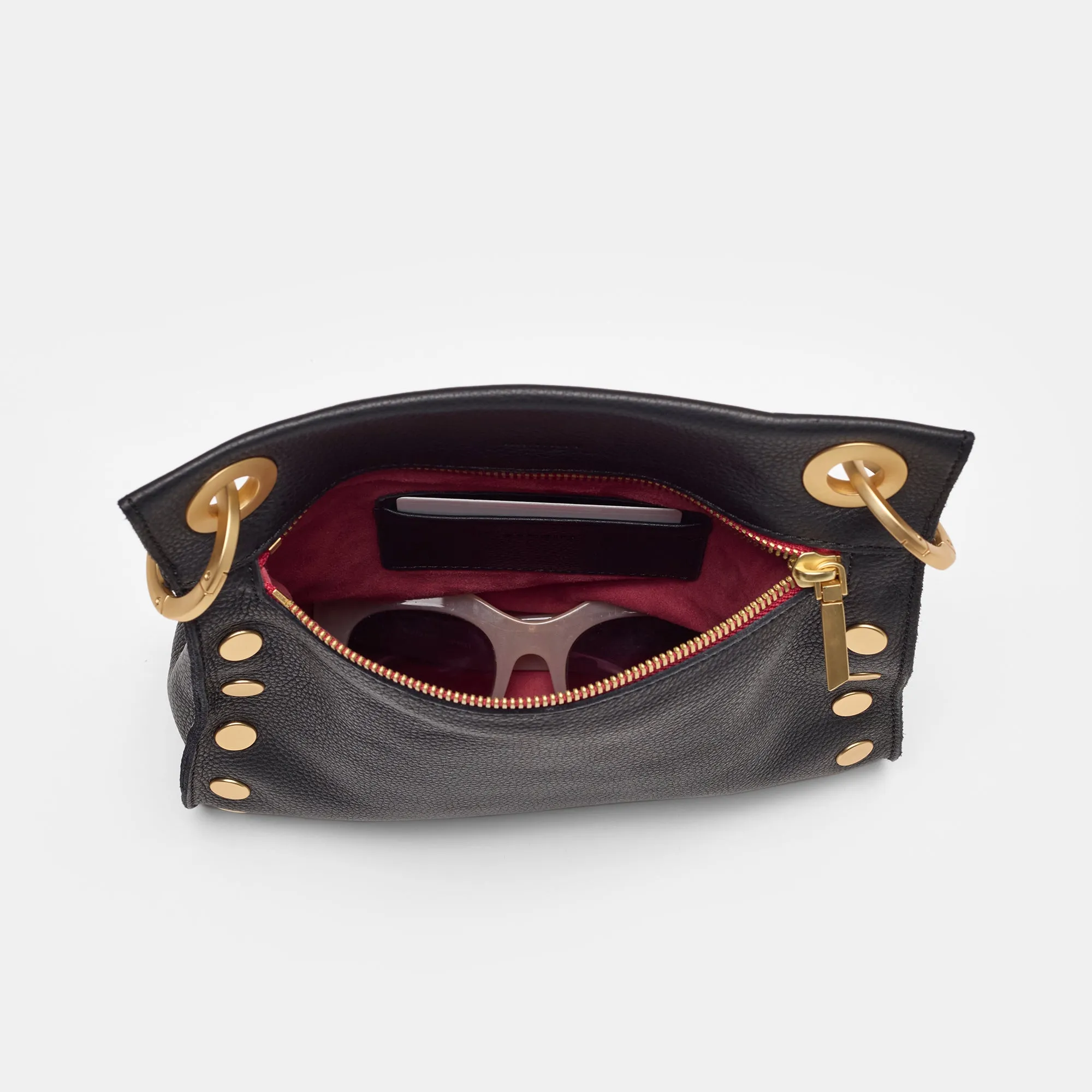 Tony | Black/Brushed Gold Red Zip | Med