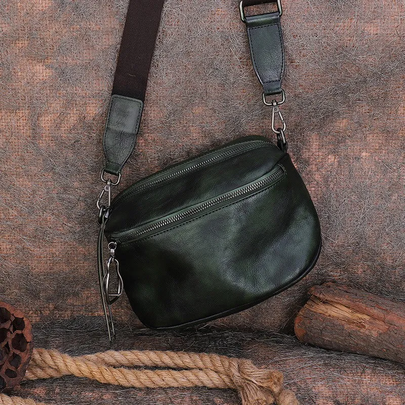Vintage Brown Leather Womens Saddle Shoulder Bag Small Saddle Crossbody Purse for Ladies