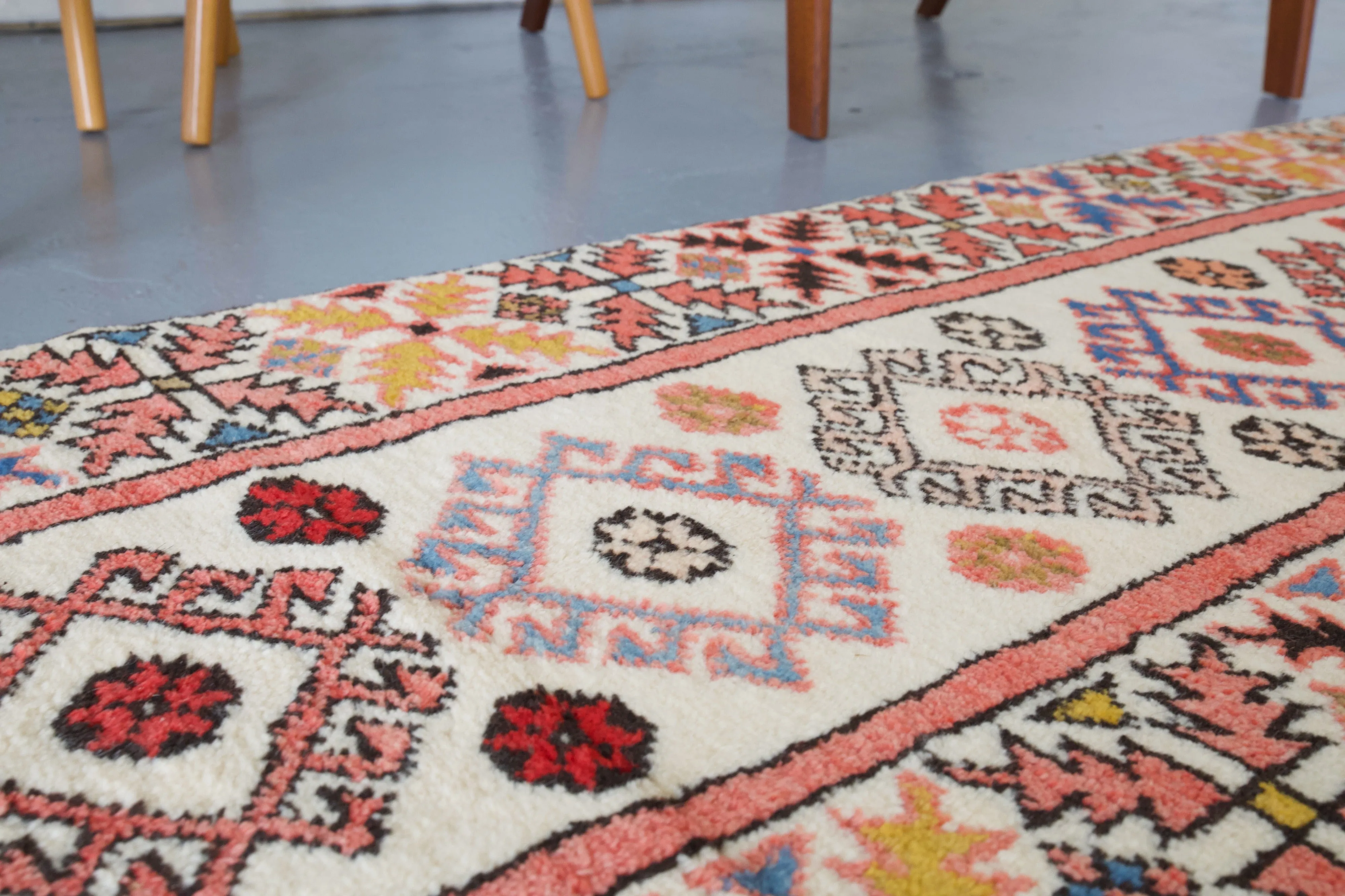 Vintage Turkish Antalya Dosemealti Runner Rug