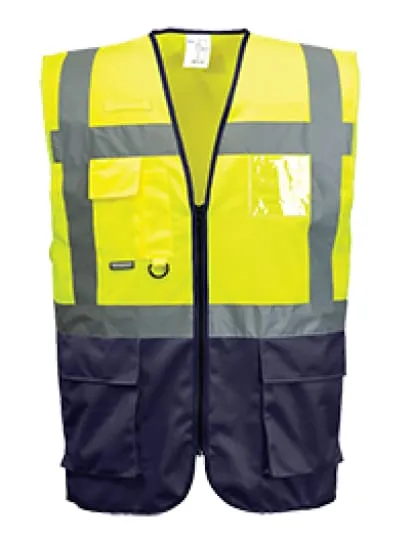Warsaw Executive zipped two tone hi viz Vest Portwest C476