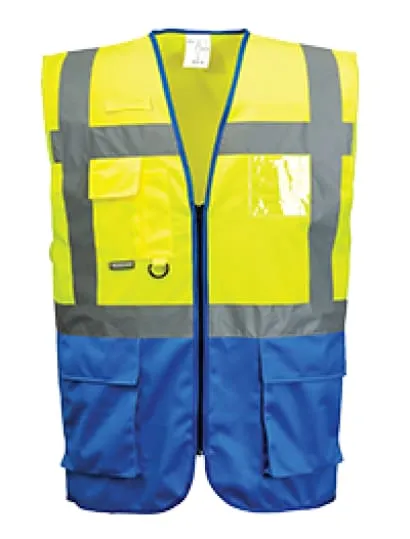 Warsaw Executive zipped two tone hi viz Vest Portwest C476