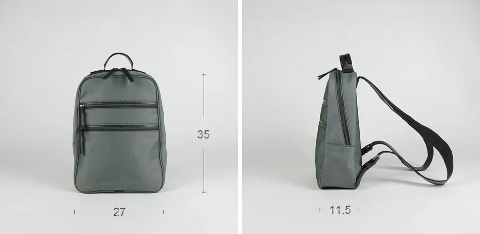 Womens Nylon Backpack Bag Gray Best Satchel Backpack Nylon School Rucksack for Ladies