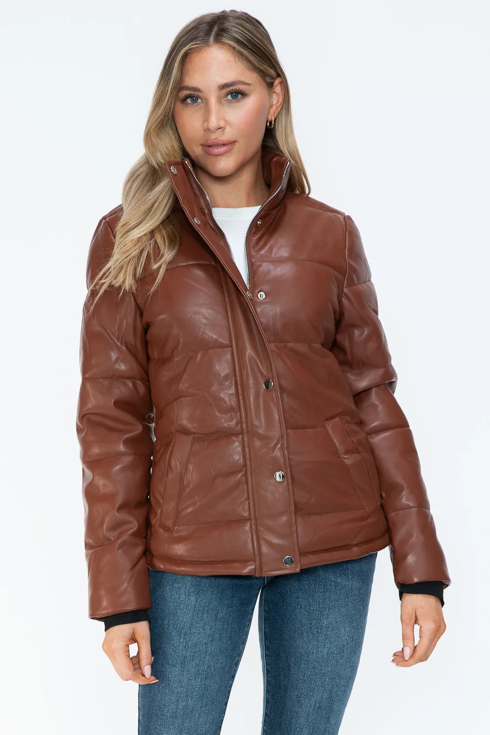 Zip Up Turtleneck Puffer Jacket