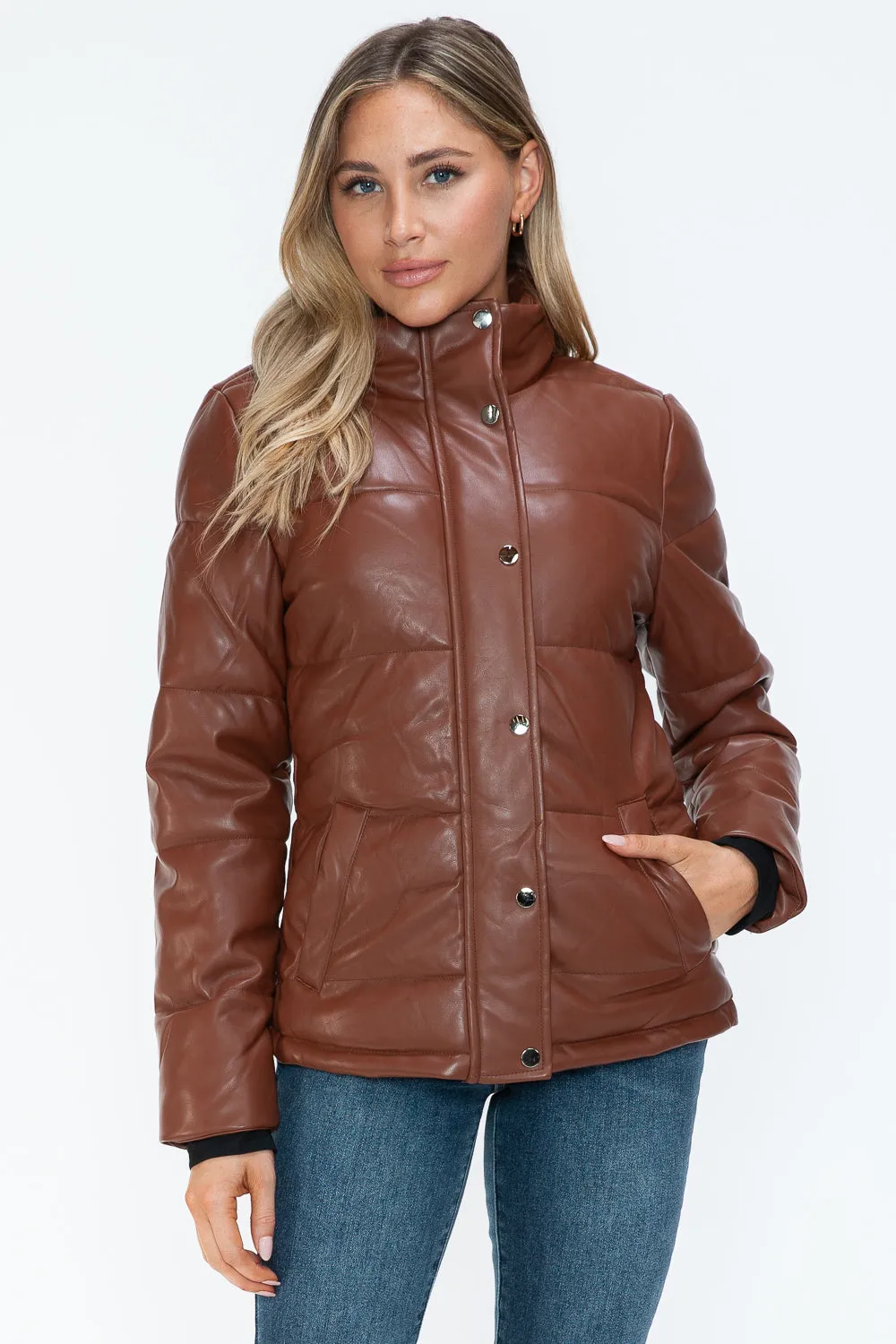 Zip Up Turtleneck Puffer Jacket