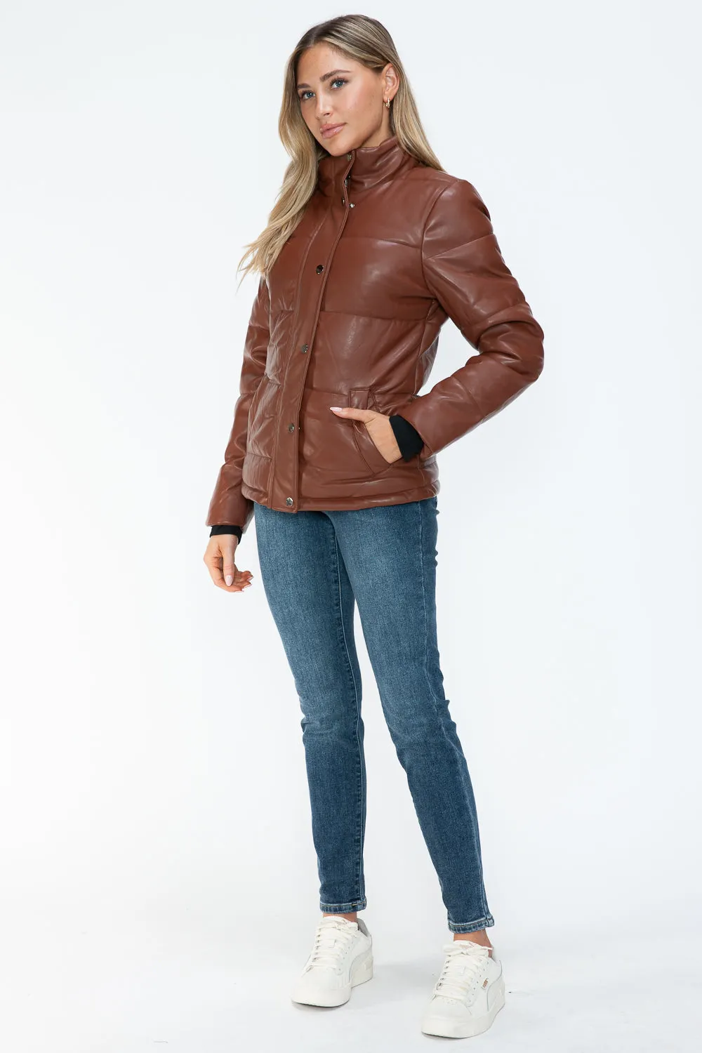 Zip Up Turtleneck Puffer Jacket